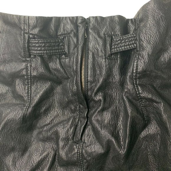 Free People Payton Paperbag Black Faux Leather Tie Waist Mini Skirt - Picture 9 of 11